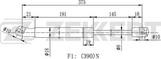 Zekkert GF-2136 - Газова пружина, кришка багажник autozip.com.ua