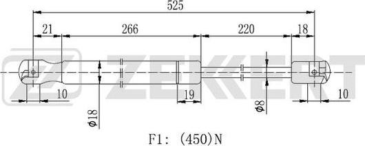 Zekkert GF-2120 - Газова пружина, кришка багажник autozip.com.ua