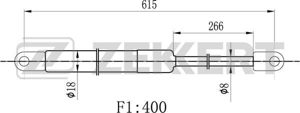 Zekkert GF-2171 - Газова пружина, капот autozip.com.ua