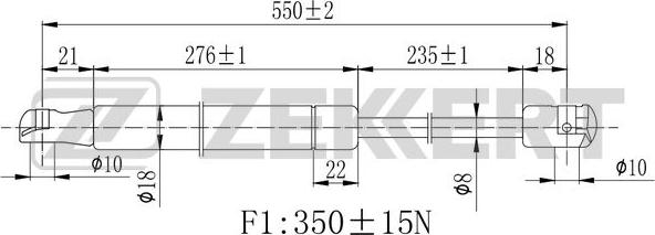 Zekkert GF-2173 - Газова пружина, кришка багажник autozip.com.ua
