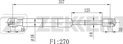 Zekkert GF-2349 - Газова пружина, кришка багажник autozip.com.ua