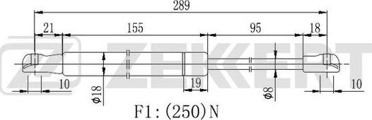 Zekkert GF-2363 - Газова пружина, заднє скло autozip.com.ua