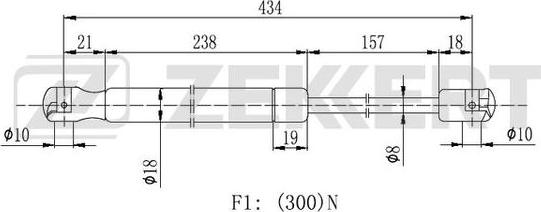 Zekkert GF-2317 - Газова пружина, капот autozip.com.ua