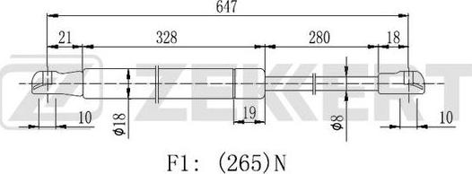 Zekkert GF-2332 - Газова пружина, кришка багажник autozip.com.ua