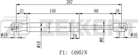 Zekkert GF-2321 - Газова пружина, кришка багажник autozip.com.ua