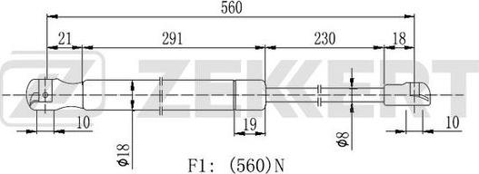 Zekkert GF-2322 - Газова пружина, кришка багажник autozip.com.ua