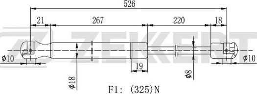 Zekkert GF-2291 - Газова пружина, кришка багажник autozip.com.ua