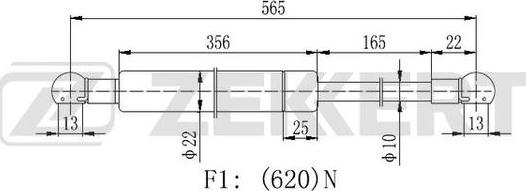 Zekkert GF-2246 - Газова пружина, кришка багажник autozip.com.ua