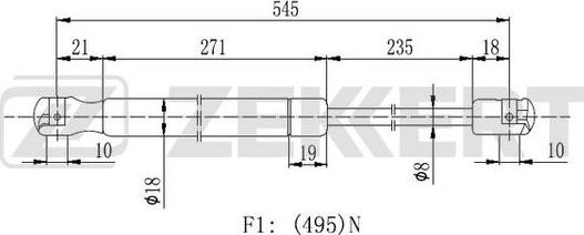 Zekkert GF-2240 - Газова пружина, кришка багажник autozip.com.ua