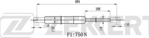 Zekkert GF-2258 - Газова пружина, кришка багажник autozip.com.ua