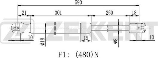 Zekkert GF-2202 - Газова пружина, кришка багажник autozip.com.ua