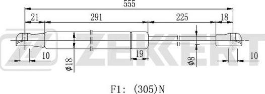 Zekkert GF-2212 - Газова пружина, кришка багажник autozip.com.ua