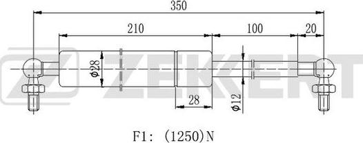 Zekkert GF-2287 - Газова пружина, кришка багажник autozip.com.ua