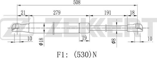 Zekkert GF-2236 - Газова пружина, кришка багажник autozip.com.ua