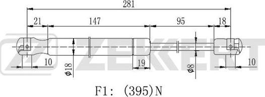 Zekkert GF-2230 - Газова пружина, кришка багажник autozip.com.ua