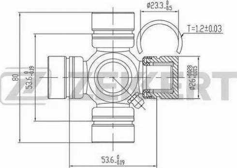 Zekkert KG-1074 - Шарнір, поздовжній вал autozip.com.ua