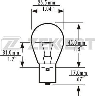 Zekkert LP-1083 - Лампа розжарювання, ліхтар покажчика повороту autozip.com.ua