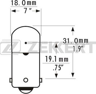 Zekkert LP-1034 - Лампа розжарювання, ліхтар освітлення номерного знака autozip.com.ua