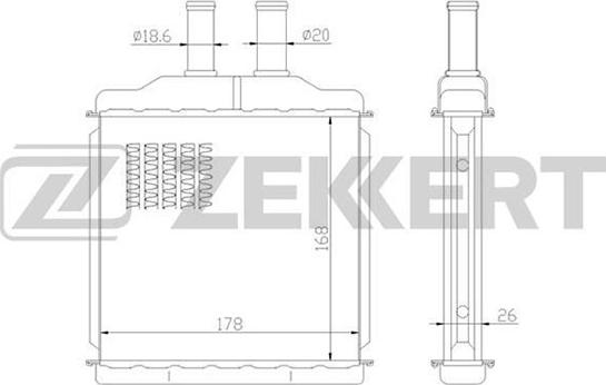 Zekkert MK-5045 - Теплообмінник, опалення салону autozip.com.ua