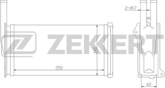 Zekkert MK-5002 - Теплообмінник, опалення салону autozip.com.ua