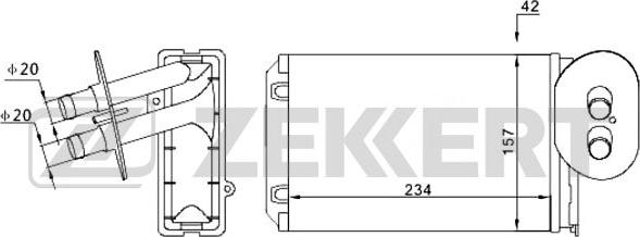 Zekkert MK-5016 - Теплообмінник, опалення салону autozip.com.ua