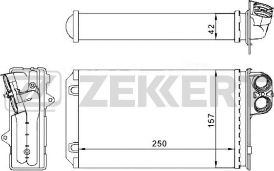 Zekkert MK-5078 - Теплообмінник, опалення салону autozip.com.ua