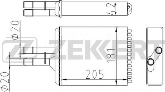 Zekkert MK-5077 - Теплообмінник, опалення салону autozip.com.ua