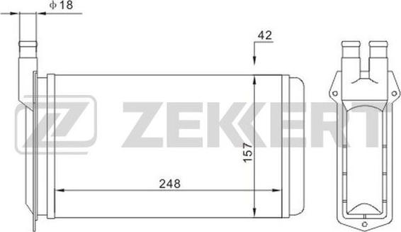 Zekkert MK-5108 - Теплообмінник, опалення салону autozip.com.ua