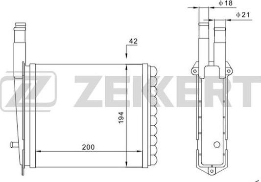 Zekkert MK-5110 - Теплообмінник, опалення салону autozip.com.ua