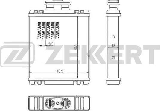 Zekkert MK-5136 - Теплообмінник, опалення салону autozip.com.ua