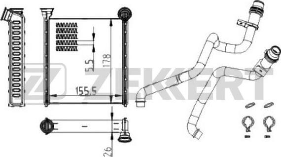 Zekkert MK-5127 - Теплообмінник, опалення салону autozip.com.ua