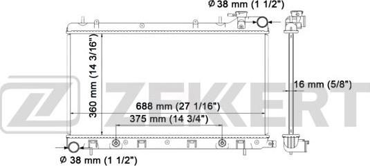 Zekkert MK-1448 - Радіатор, охолодження двигуна autozip.com.ua