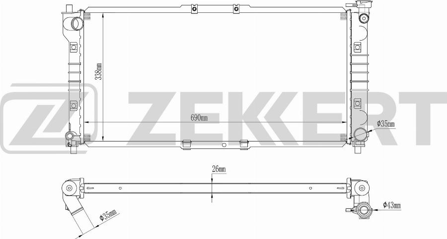 Zekkert MK-1482 - Радіатор, охолодження двигуна autozip.com.ua