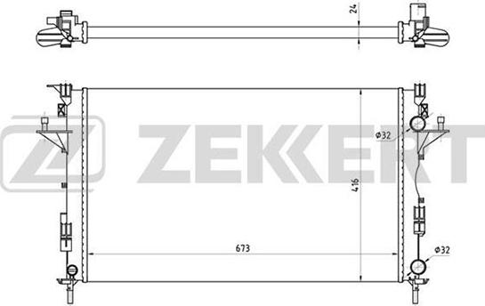 Zekkert MK-1429 - Радіатор, охолодження двигуна autozip.com.ua