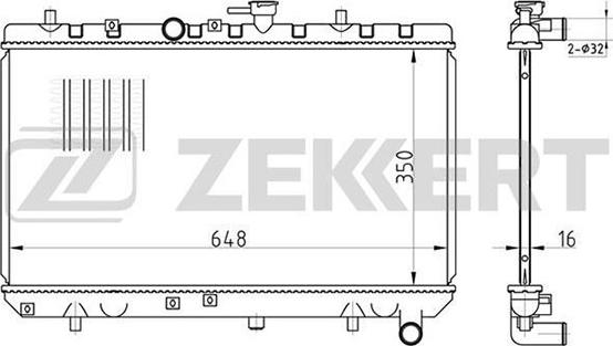 Zekkert MK-1421 - Радіатор, охолодження двигуна autozip.com.ua