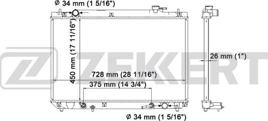 Zekkert MK-1549 - Радіатор, охолодження двигуна autozip.com.ua