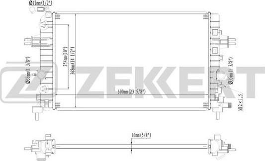 Zekkert MK-1540 - Радіатор, охолодження двигуна autozip.com.ua