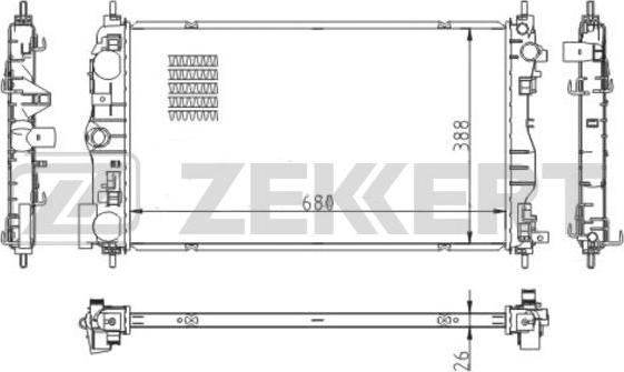 Zekkert MK-1552 - Радіатор, охолодження двигуна autozip.com.ua