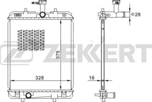 Zekkert MK-1560 - Радіатор, охолодження двигуна autozip.com.ua