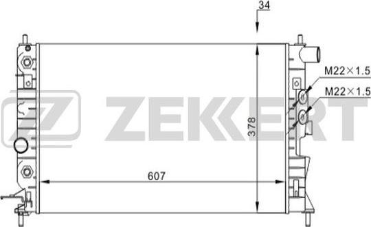 Zekkert MK-1516 - Радіатор, охолодження двигуна autozip.com.ua