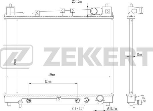 Zekkert MK-1582 - Радіатор, охолодження двигуна autozip.com.ua