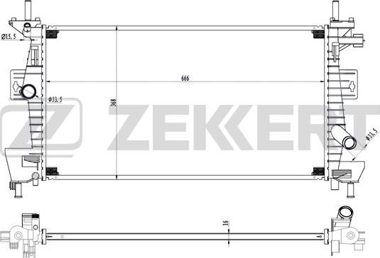 Zekkert MK-1539 - Радіатор, охолодження двигуна autozip.com.ua