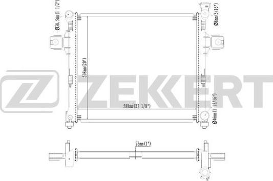 Zekkert MK-1535 - Радіатор, охолодження двигуна autozip.com.ua