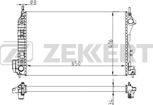 Zekkert MK-1525 - Радіатор, охолодження двигуна autozip.com.ua