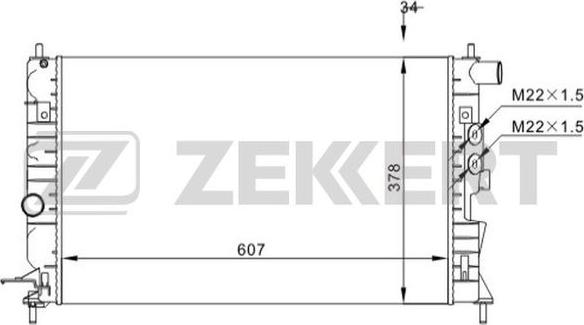 Zekkert MK-1527 - Радіатор, охолодження двигуна autozip.com.ua