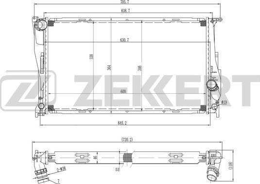 Zekkert MK-1576 - Радіатор, охолодження двигуна autozip.com.ua