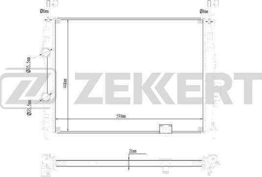 Zekkert MK-1572 - Радіатор, охолодження двигуна autozip.com.ua