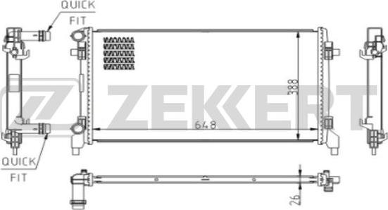 Zekkert MK-1606 - Радіатор, охолодження двигуна autozip.com.ua