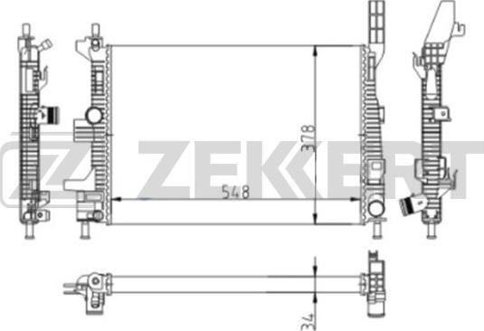 Zekkert MK-1618 - Радіатор, охолодження двигуна autozip.com.ua
