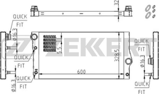 Zekkert MK-1613 - Радіатор, охолодження двигуна autozip.com.ua